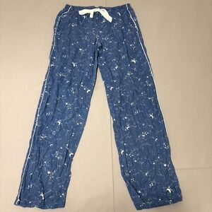 Victoria's Secret Pajama Pants Women XS Blue High Rise Star Moon Print Sleepwear